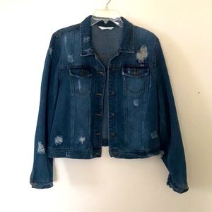 Comfortable distressed jean jacket